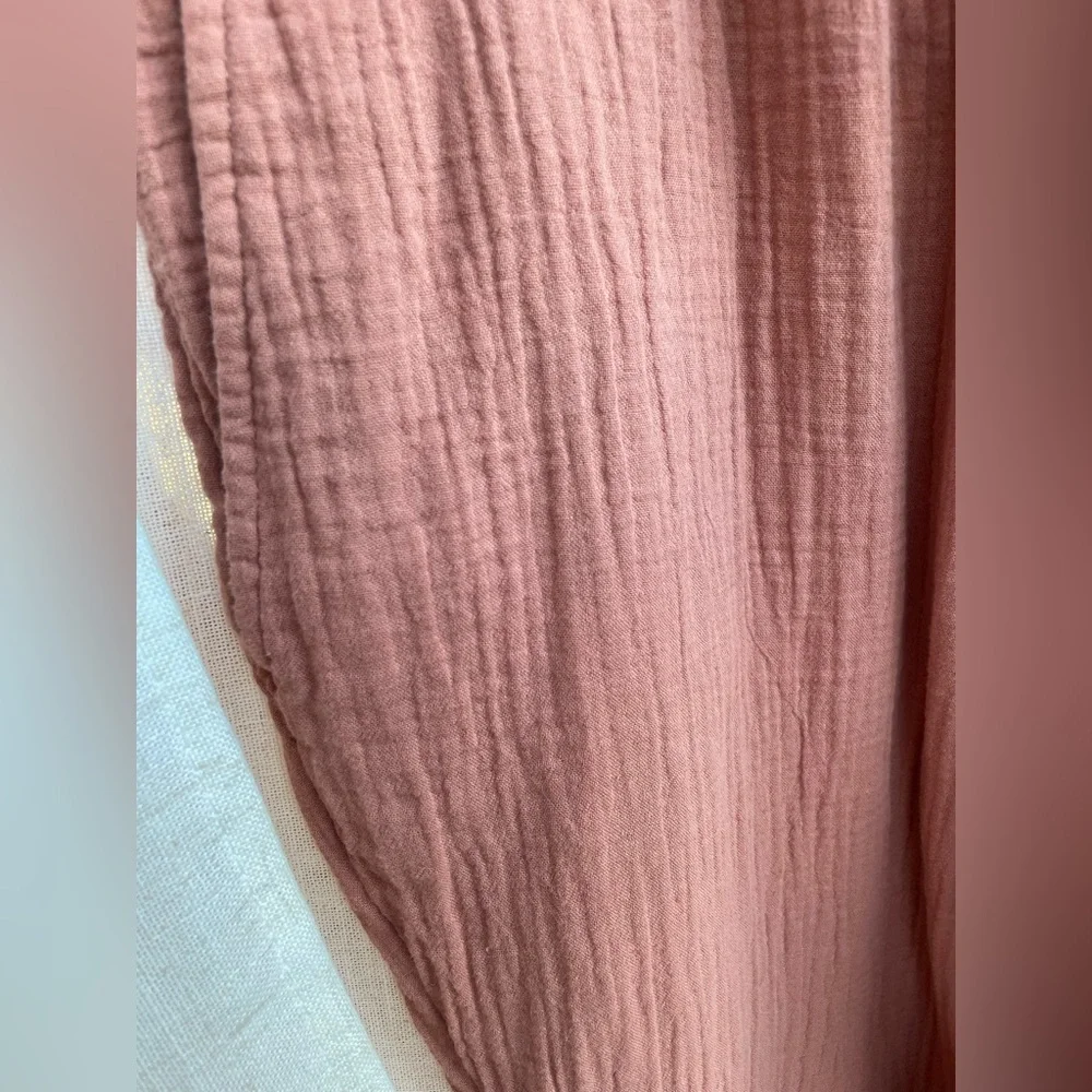 Like New 100% Cotton Relaxed Tie Waist Pants Dusty Rose Brown Large - Picture 6 of 12